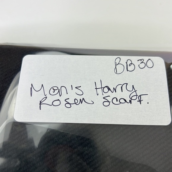 Men's Harry Rosen Blue & Tan Winter Scarf - Picture 5 of 5